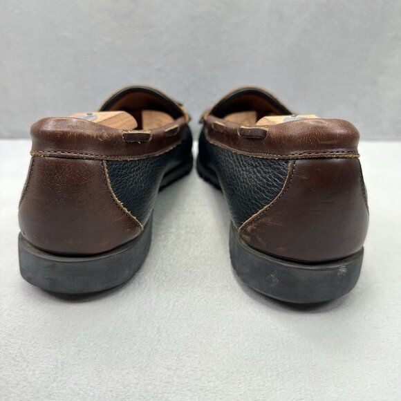 Allen Edmonds Nashua Mens Size 11.5 (E) Wide Tassel Loafers Black/Brown Two Tone - Picture 4 of 10
